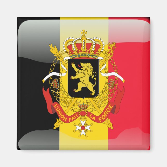 Aimant Drapeau laqué belge (Devant)