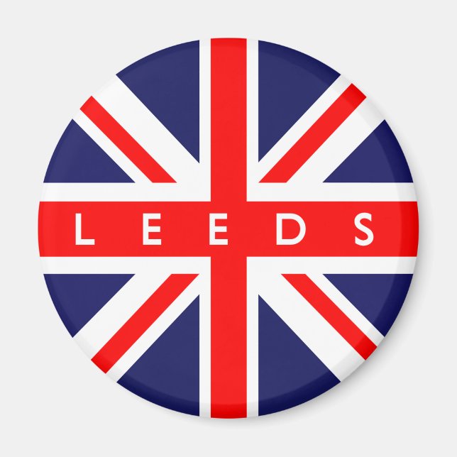 Aimant Drapeau Leeds UK (Devant)