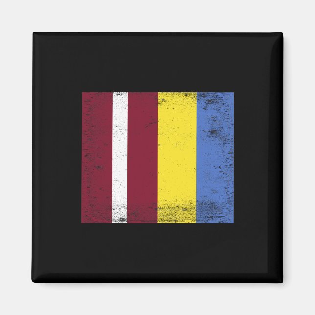 Aimant Drapeau Lettonie Ukraine Création Fierté Letton Uk (Devant)