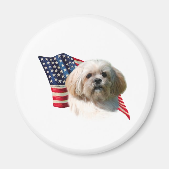Aimant Drapeau Lhasa Apso (Devant)