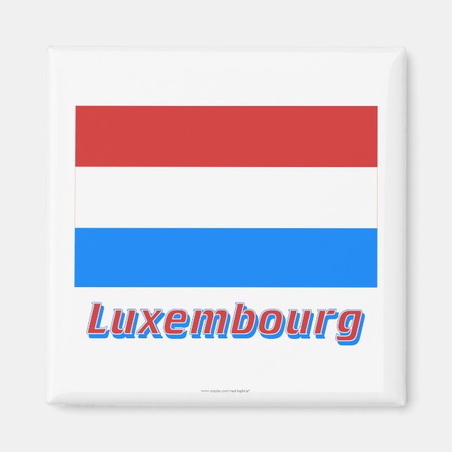 Aimant Drapeau Luxembourg avec nom (Devant)