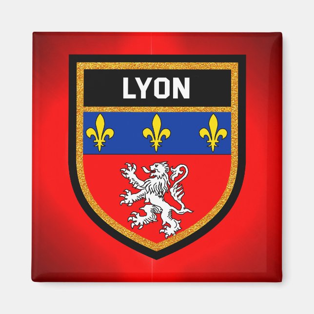 Aimant Drapeau Lyon (Devant)