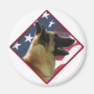 Aimant Drapeau Malinois belge ; 4 juillet Malinois, États