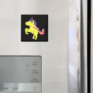 Aimant Drapeau Mane caricature Unicorn Yellow Patriotic U