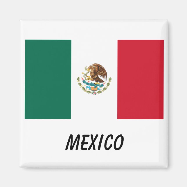 Aimant Drapeau mexicain magnétique rectangulaire (Devant)