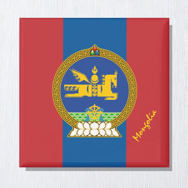Aimant Drapeau mongol, Mongolie patriotique, emblème (Créateur téléchargé)
