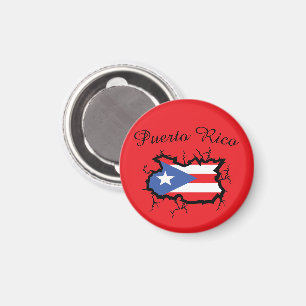 Aimant Drapeau national de la carte Porto Rico minimale