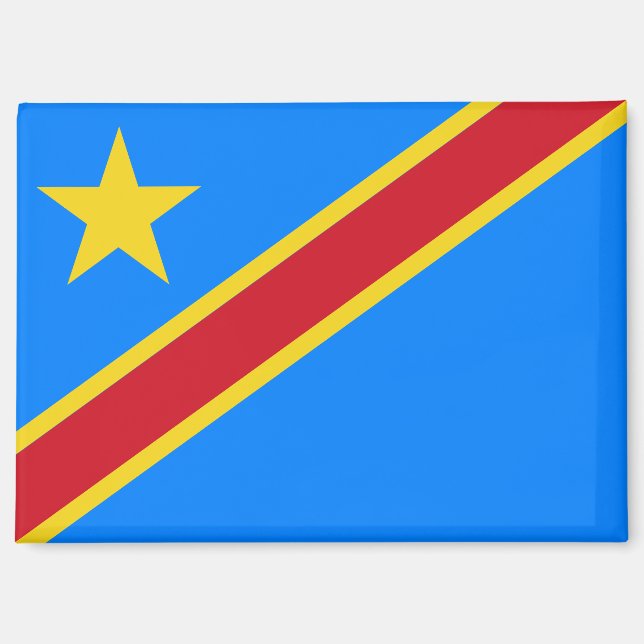 Aimant Drapeau national de l'aimant rectangle de la RDC (Recto)