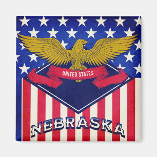 Aimant Drapeau Nebraska USA