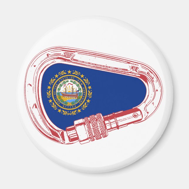Aimant Drapeau New Hampshire Escalade carabiner (Devant)