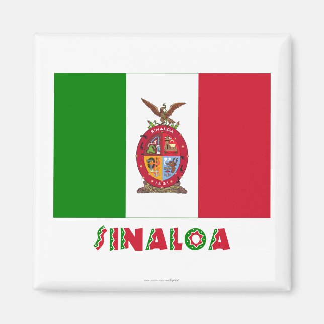 Aimant Drapeau non officiel de Sinaloa (Devant)