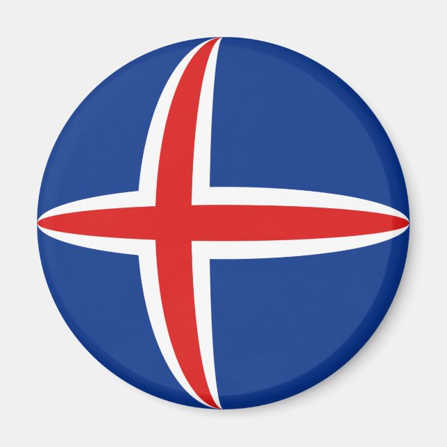 Aimant drapeau œil de poisson d'Islande (Devant)
