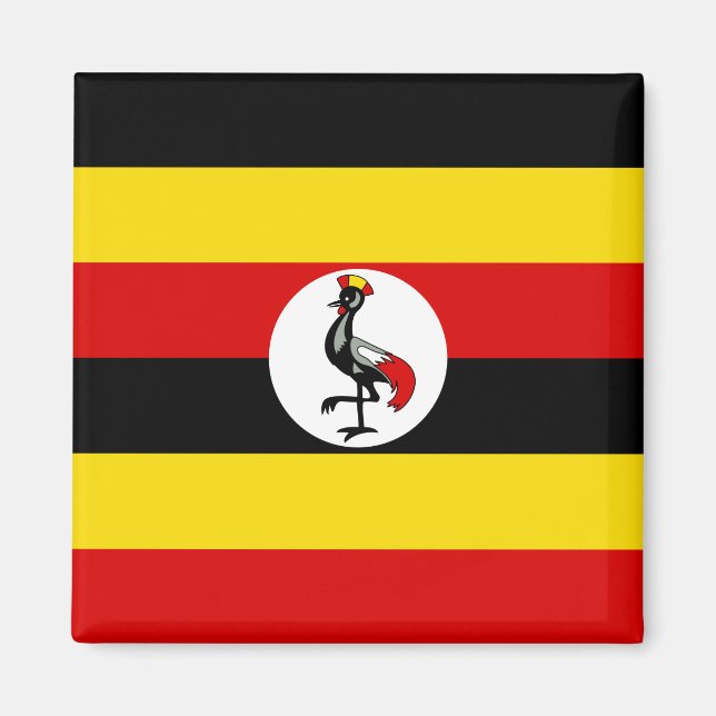 Aimant Drapeau ougandais (Ouganda) (Devant)