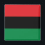 Aimant Drapeau panafricain de l'UNIA<br><div class="desc">Le drapeau panafricain - aussi connu sous le nom de drapeau de l'UNIA,  le drapeau afro-américain,  le drapeau de libération noire et d'autres noms divers est un drapeau tricolore composé de trois bandes horizontales égales de (du haut vers le bas) rouge,  noir et vert.</div>