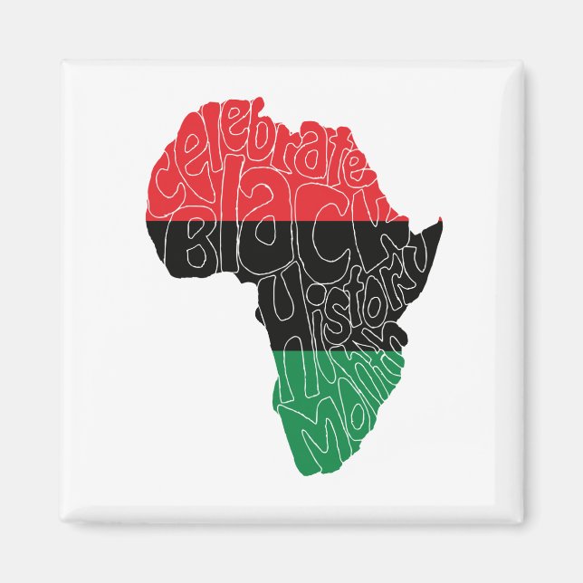 Aimant Drapeau panafricain Noir Histoire Mois Art Design (Devant)