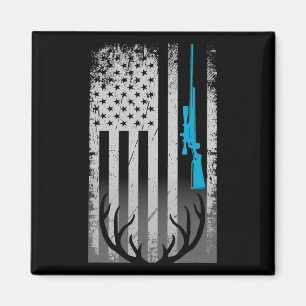 Aimant Drapeau Patriotique Américain Drôle Chasse De Cerf