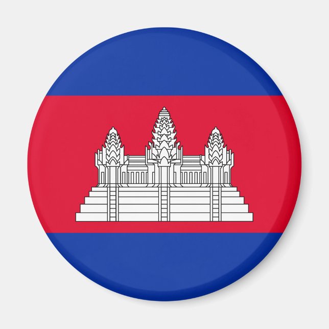 Aimant Drapeau patriotique cambodgien (Devant)