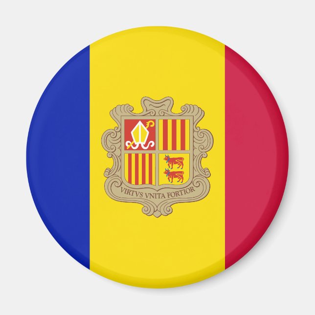 Aimant Drapeau patriotique d'Andorre (Devant)