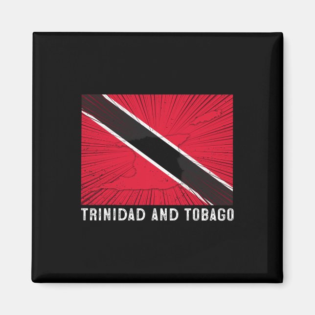 Aimant Drapeau patriotique délabré de Trinité-et-Tobago T (Devant)