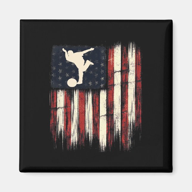 Aimant Drapeau Patriotique Distressed Cadeau Pour Hommes  (Devant)