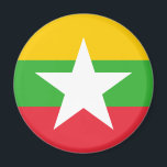 Aimant Drapeau patriotique du Myanmar<br><div class="desc">Drapeau patriotique du Myanmar.</div>