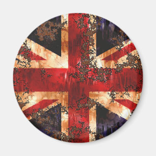 Aimant Drapeau patriotique rouillé du Royaume-Uni