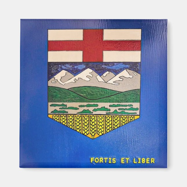Aimant Drapeau peint de l'Alberta (Devant)