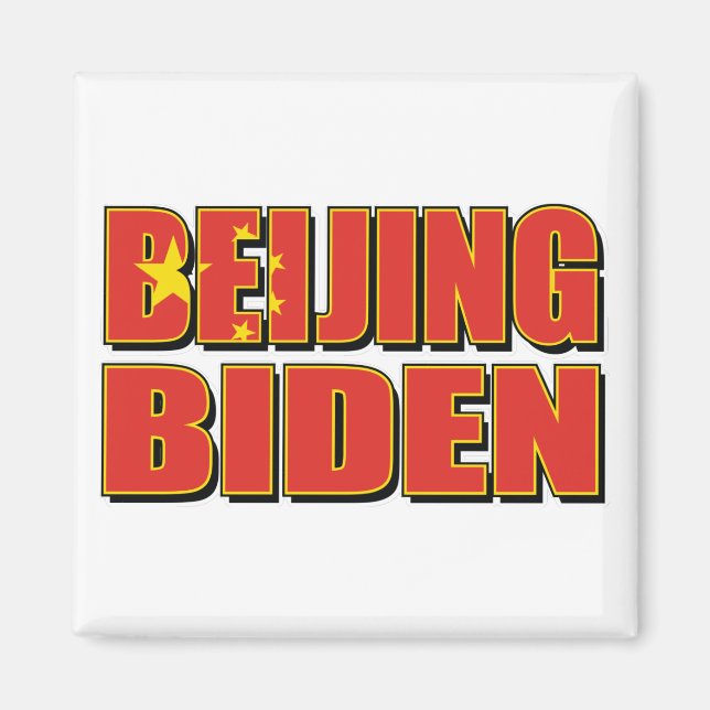 Aimant Drapeau Pékin-Biden-Chine. (Devant)