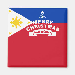 Aimant Drapeau philippin Noël : Joyeux Noël & Meilleurs 