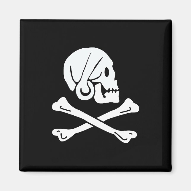 Aimant Drapeau pirate - Jolly roger (Devant)