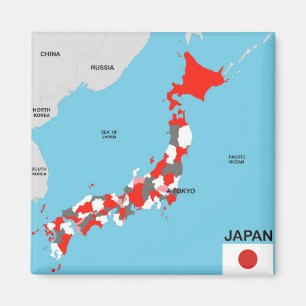 Aimant drapeau politique de carte de pays du Japon