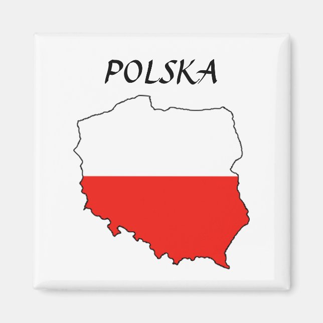 Aimant Drapeau polonais "Polska" (Devant)