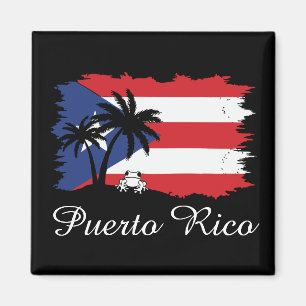 Aimant Drapeau Porto Rico vintage Coqui Boricua