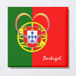 Aimant Drapeau portugais & Coeur - Portugal /fans sportif