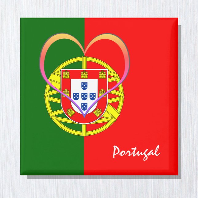 Aimant Drapeau portugais & Coeur - Portugal /fans sportif (Créateur téléchargé)