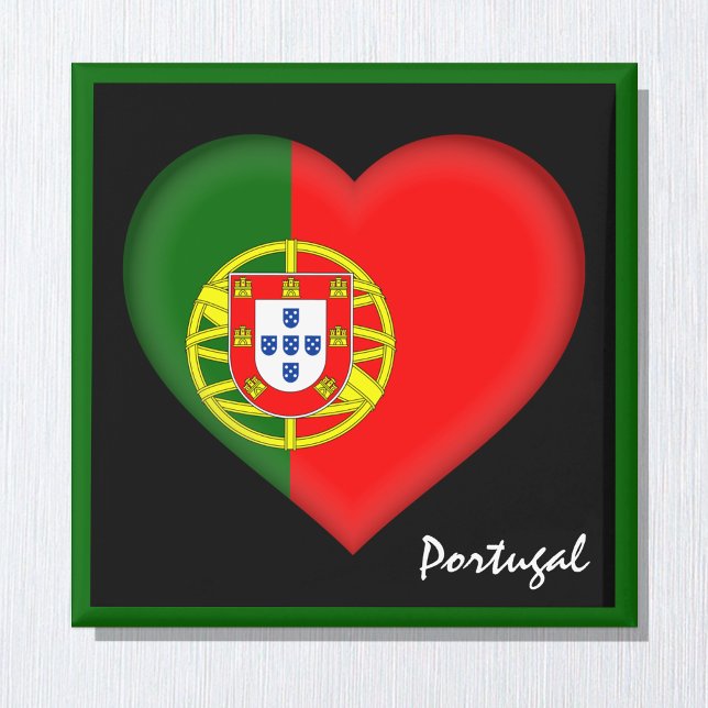 Aimant Drapeau portugais & Coeur, Vacances Portugal /spor (Créateur téléchargé)