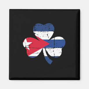 Aimant Drapeau rétro irlandais Cuba Irlande Shamrock St-P