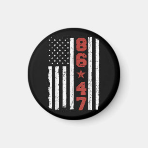 Aimant Drapeau rétro Vintage USA 86 47 Anti Trump