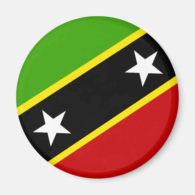 Aimant Drapeau Saint-Kitts-Et-Nevis (Devant)