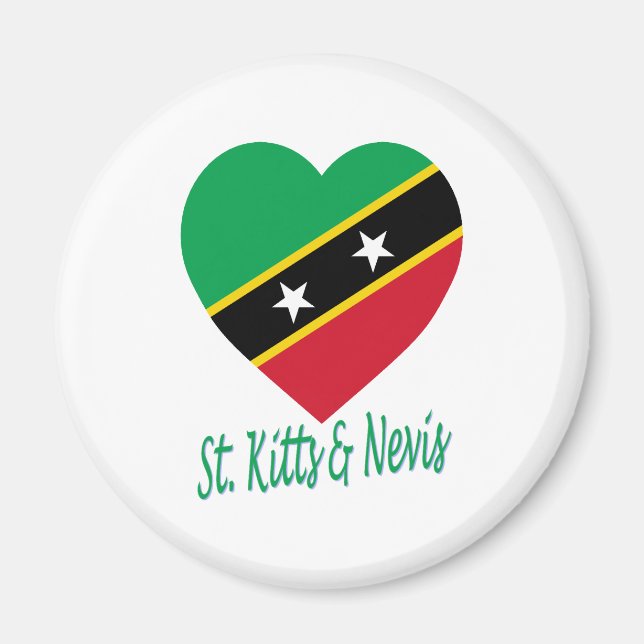 Aimant Drapeau Saint-Kitts-et-Nevis Coeur (Devant)