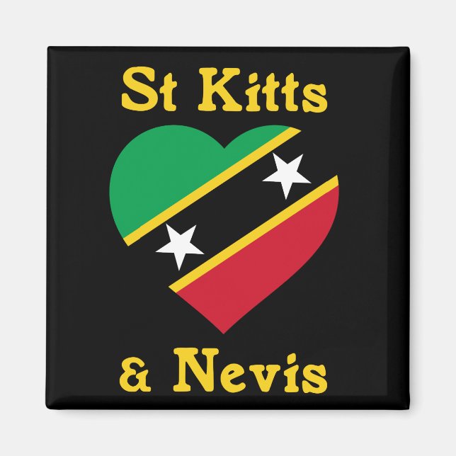 Aimant Drapeau Saint-Kitts-Et-Nevis Indépendance Caraïbes (Devant)