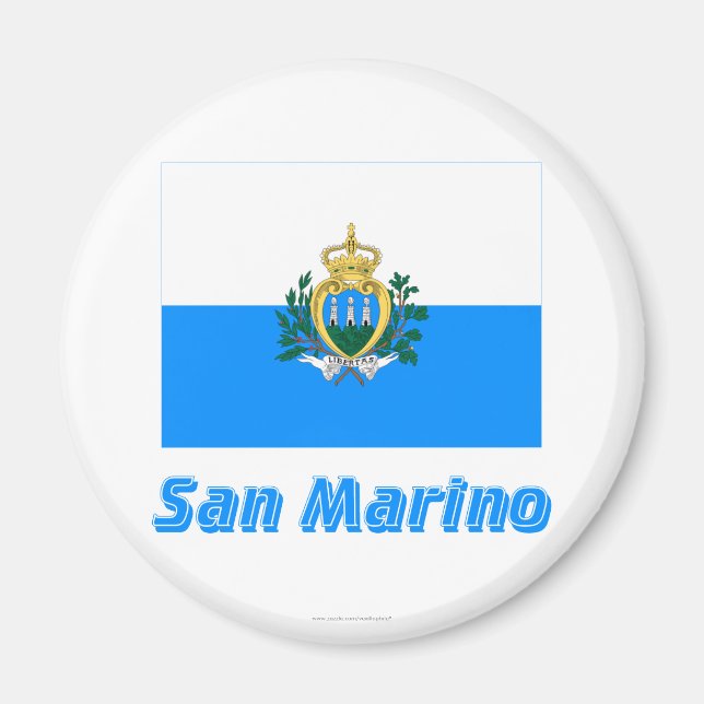 Aimant Drapeau Saint-Marin avec nom (Devant)