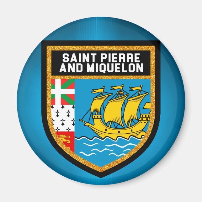 Aimant Drapeau Saint-Pierre-et-Miquelon (Devant)