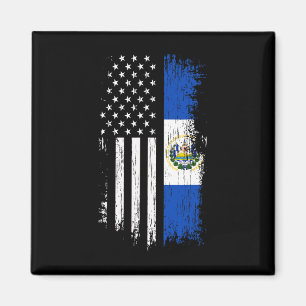 Aimant Drapeau Salvadorien Américain - El Salvador Usa T-