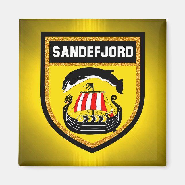 Aimant Drapeau Sandefjord (Devant)