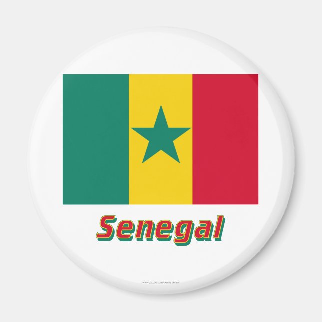 Aimant Drapeau Sénégal avec nom (Devant)