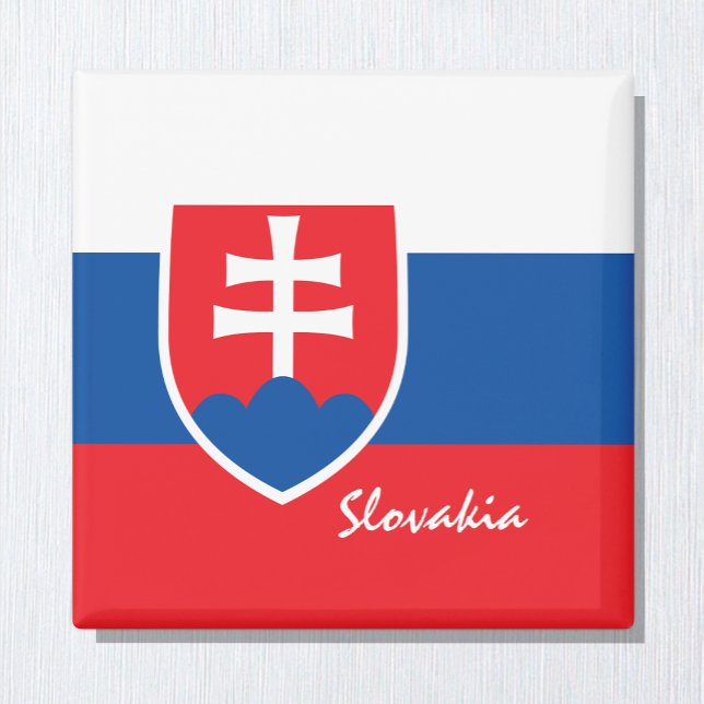 Aimant Drapeau slovaque & Vacances Slovaquie, Voyage / Sp (Créateur téléchargé)