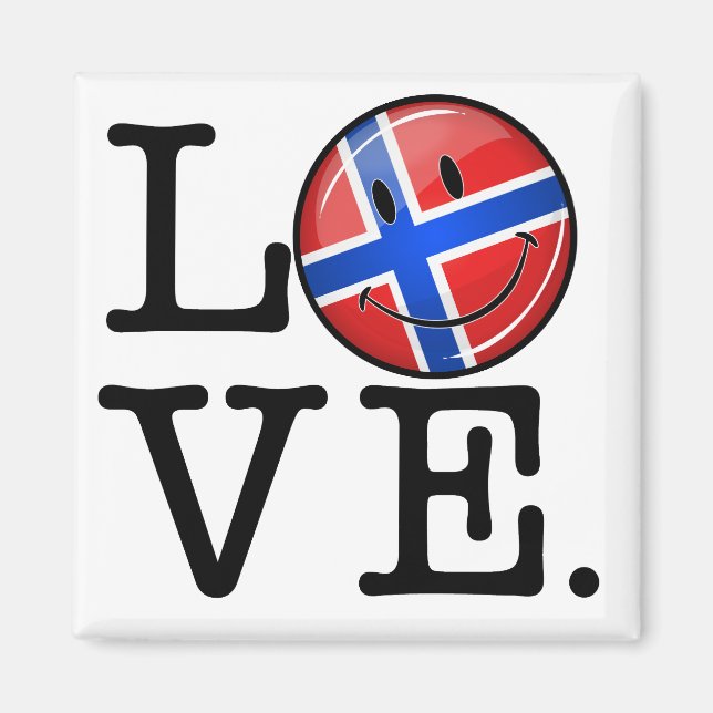 Aimant Drapeau souriant Love Norway (Devant)