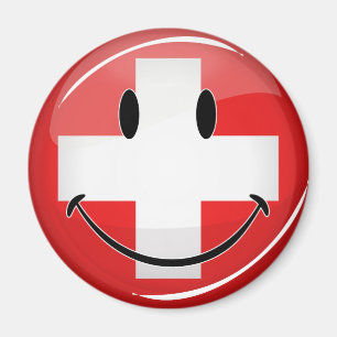 Aimant Drapeau suisse de sourire