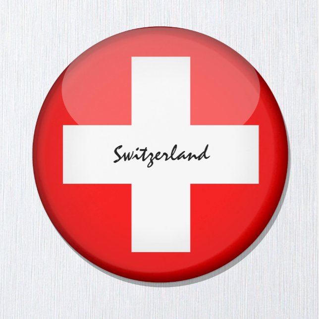 Aimant Drapeau suisse & supporters de vacances en Suisse (Créateur téléchargé)